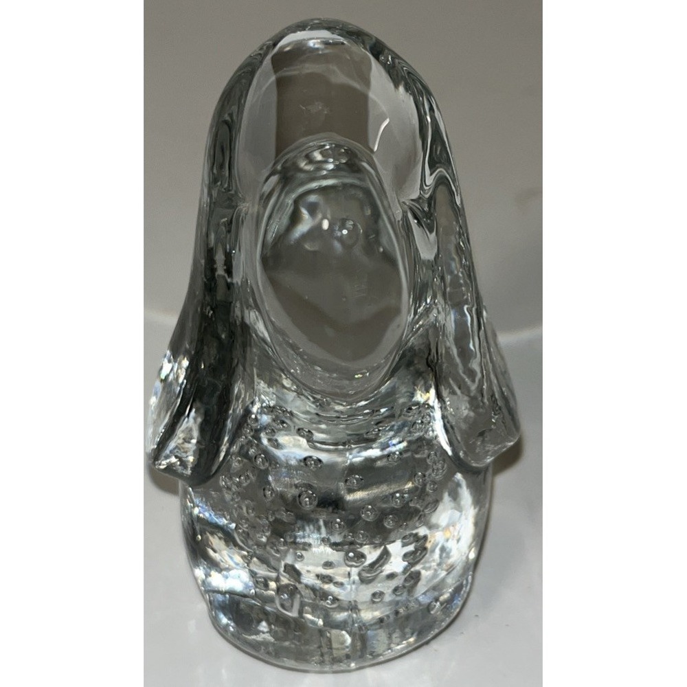 VINTAGE HAND BLOWN ART GLASS BASSET HOUND DOG CONTROLLED BUBBLES POLISHED PONTIL